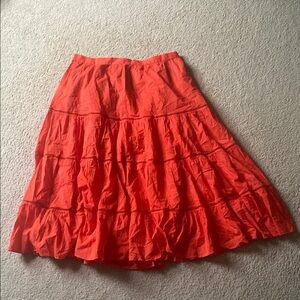 Elegant Red Tiered Skirt